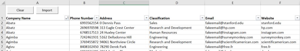 Import your customer prospects in Excel